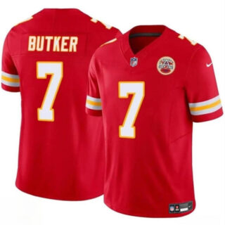 Men's Kansas City Chiefs #7 Harrison Butker Red 2024 F.U.S.E Vapor Untouchable Limited Stitched Football Jersey