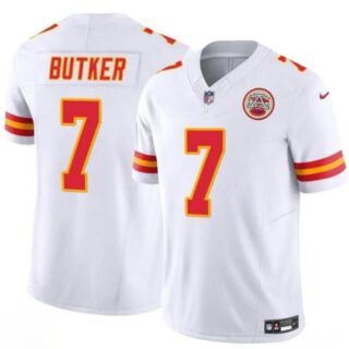 Men's Kansas City Chiefs #7 Harrison Butker White 2024 F.U.S.E Vapor Untouchable Limited Stitched Football Jersey