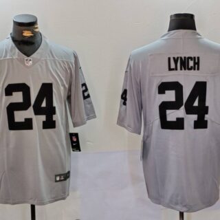 Men's Las Vegas Raiders #24 Marshawn Lynch Grey Vapor Untouchable Limited Stitched Jersey