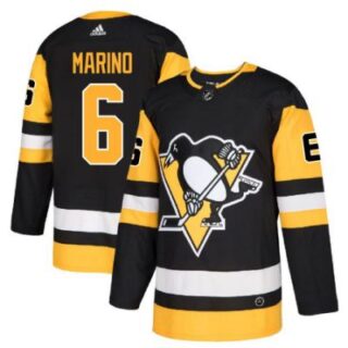 Men's Penguins #6 Marino black Authentic Stitched Hockey Jersey