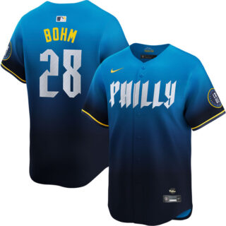 Men's Alec #28 Bohm Philadelphia Phillies Blue 2024 City Connect Player Jersey