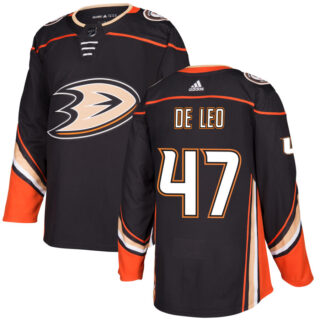 Men's Anaheim Ducks #47 DE LEO Authentic Jersey - Black