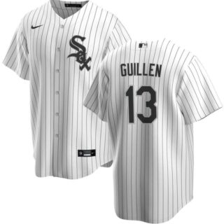 Men's Chicago White Sox #13 Ozzie Guillen White Jerseys