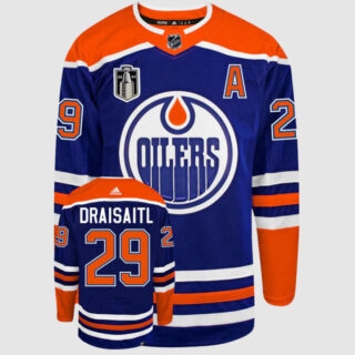 Men's Edmonton Oilers #29 Leon Draisaitl Royal Stanley Cup Final Custom Jersey