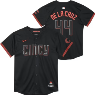Men's Elly De La Cruz #44 Cincinnati Reds Boys Black City Connect Limited Baseball Jersey
