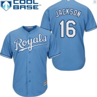 Men's Kansas City Royals Bo Jackson #16 Blue Cool Base Jersey