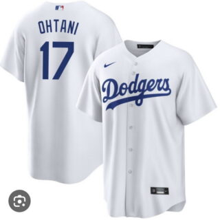 Men's Los Angeles Dodgers #17 Shohei Ohtani White Cool Base Stitched Baseball Jersey