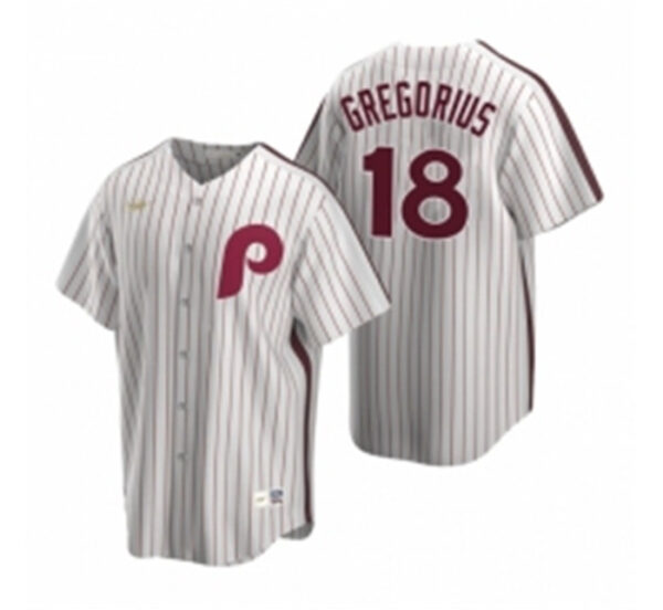 Men's Nike Philadelphia Phillies 18 Didi Gregorius White Cooperstown Collection Home Stitched Baseball Jersey