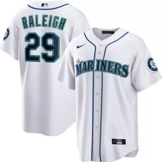 Men's Seattle Mariners #29 Cal Raleigh white Authentic Alternate Jerseys