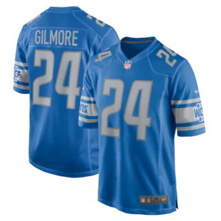 Men's Steven Gilmore #24 Detroit Lions Team Game Jersey - Blue