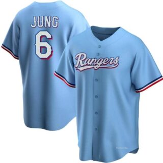 Men's Texas Rangers #6 Josh Jung Light Blue Jersey