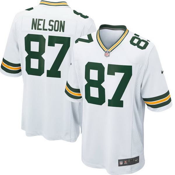Men's Jordy Nelson #87 Green Bay Packers Game Football White Jersey