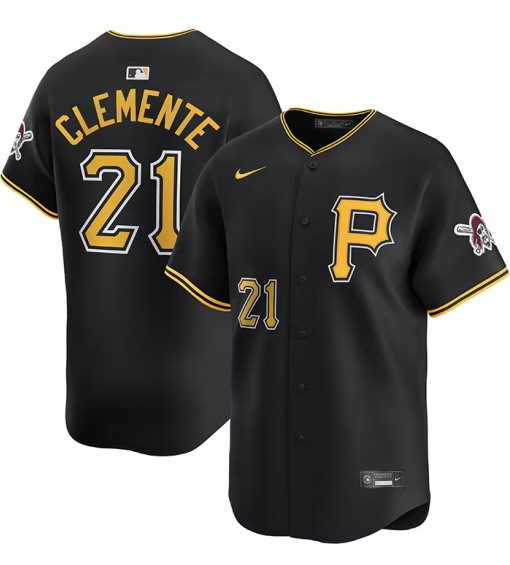 Men's Roberto Clemente #21 Pittsburgh Pirates Black Alt Limited Baseball Jersey
