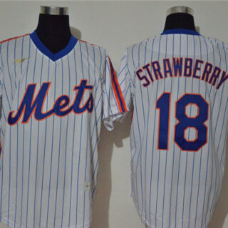 Mets 18 Darryl Strawberry White 2020 Nike Cool Base Jersey