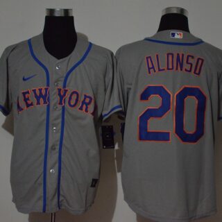 Mets 20 Pete Alonso Gray 2020 Nike Cool Base Jersey
