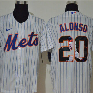 Mets 20 Pete Alonso White Nike Cool Base Player Jersey