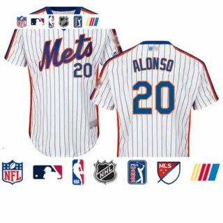 Mets #20 Pete Alonso White(Blue Strip) Flexbase Authentic Collection Alternate Stitched Baseball Jersey