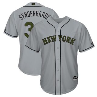 Mets #34 Noah Syndergaard Grey New Cool Base 2018 Memorial Day Stitched Baseball Jersey