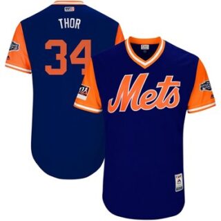 Mets #34 Noah Syndergaard Royal Thor Players Weekend Authentic Stitched MLB Jersey