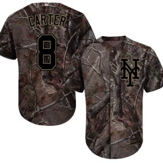 Mets #8 Gary Carter Camo Realtree Collection Cool Base Stitched Youth Baseball Jersey
