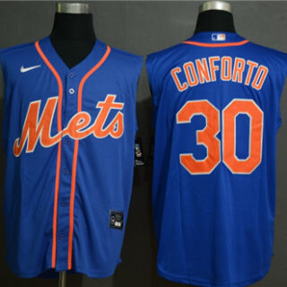 Mets 30 Michael Conforto Royal Nike Cool Base Sleeveless Jersey