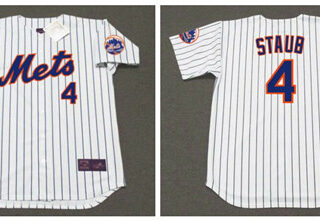 Mets 4 Rusty Staub White Throwback Cool Base Jersey