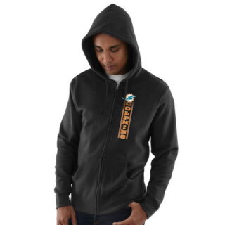 Miami Dolphins Hook And Ladder Full Zip Hoodie Black
