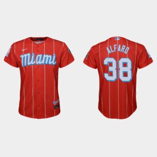 Miami Marlins #38 Jorge Alfaro Youth Nike 2021 City Connect Authentic MLB Jersey Red