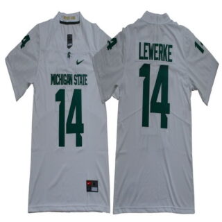 Michigan State Spartans 14 Brian Lewerke White Nike College Football Jersey