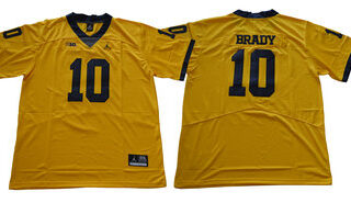 Michigan Wolverines 10 Tom Brady Gold College Football Jersey