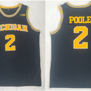 Michigan Wolverines 2 Jordan Poole Navy College Football Jersey