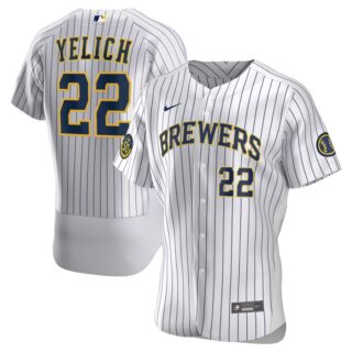 Milwaukee Brewers Christian Yelich Men's Nike White Home 2020 Authentic Player MLB Jersey