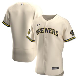 Milwaukee Brewers Men's Nike Cream Alternate 2020 Authentic Team MLB Jersey