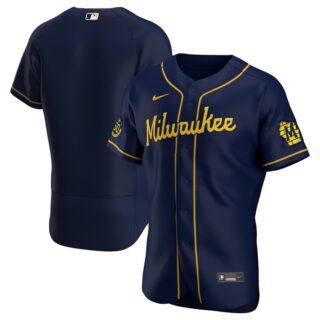 Milwaukee Brewers Men's Nike Navy Alternate 2020 Authentic Team MLB Jersey