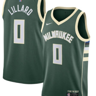 Milwaukee Bucks #0 Damian Lillard Green Jersey