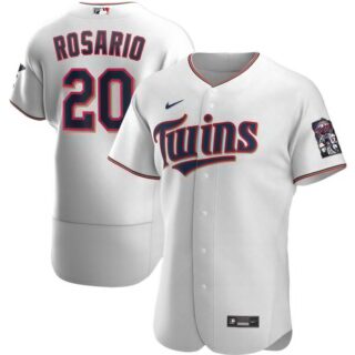 Minnesota Twins #20 Eddie Rosario Men's Nike White Home 2020 Authentic Player MLB Jersey