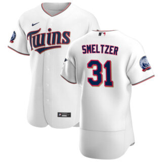 Minnesota Twins #31 Devin Smeltzer Men's Nike White Home 2020 60th Season Authentic Team MLB Jersey