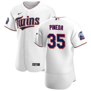 Minnesota Twins #35 Michael Pineda Men's Nike White Home 2020 60th Season Authentic Team MLB Jersey