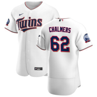 Minnesota Twins #62 Dakota Chalmers Men's Nike White Home 2020 60th Season Authentic Team MLB Jersey