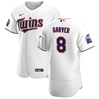 Minnesota Twins #8 Mitch Garver Men's Nike White Home 2020 60th Season Authentic Team MLB Jersey