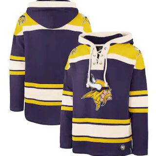 Minnesota Vikings '47 Lacer V-Neck Pullover Hoodie u2013 Purple Gold
