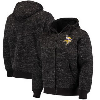 Minnesota Vikings G III Sports By Carl Banks Discovery Sherpa Full Zip Jacket Heathered Black