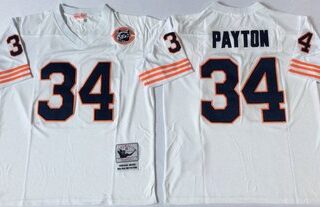 Mitchell&Ness Bears #34 Walter Payton White Throwback Stitched NFL Jersey