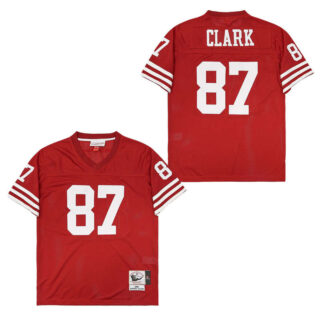 Mitchell And Ness 49ers #87 Dwight Clark Men's Throwback Stitched NFL Jersey