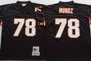 Mitchell And Ness Bengals #78 Anthony Munoz black Throwback Stitched NFL Jersey