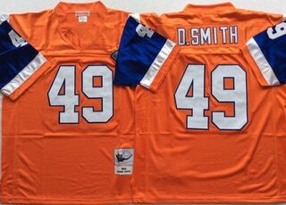 Mitchell And Ness Broncos ##49 Dennis Smith Throwback Stitched NFL Jersey