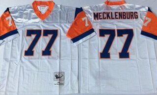 Mitchell And Ness Broncos #77 Karl Mecklenburg Men's white Throwback Stitched NFL Jersey
