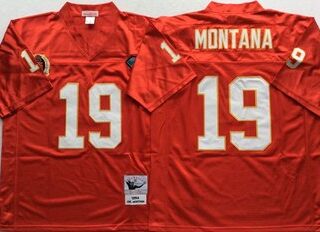 Mitchell And Ness Chiefs #19 joe montana red Throwback Stitched NFL Jersey