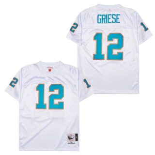 Mitchell And Ness Dolphins #12 Throwback Stitched NFL Jerseys