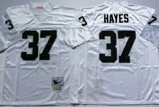 Mitchell And Ness Raiders #37 Lester Hayes White Throwback Stitched NFL Jersey